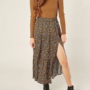 Rylee + Cru dark floral skirt